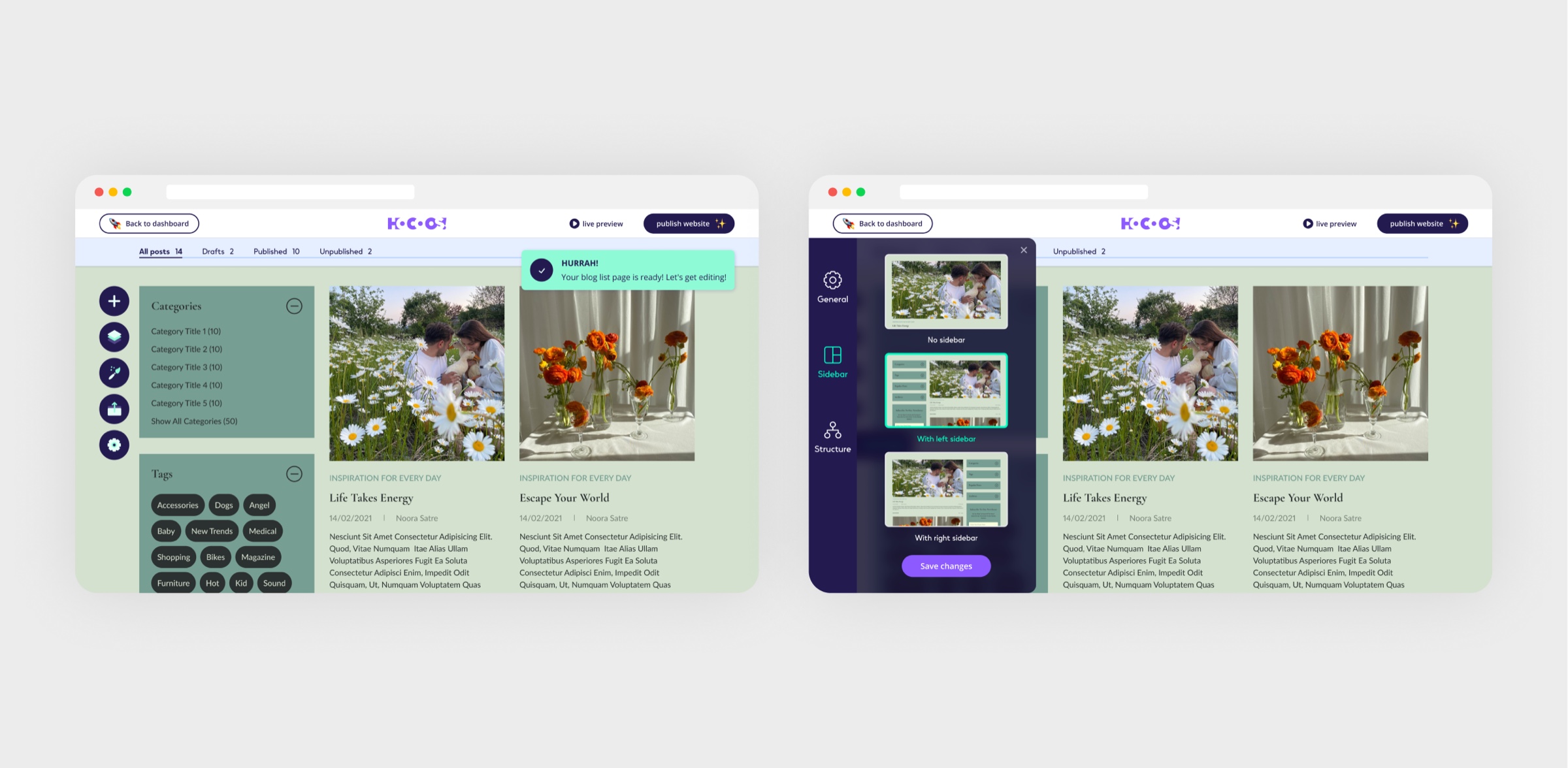 Blog and articles