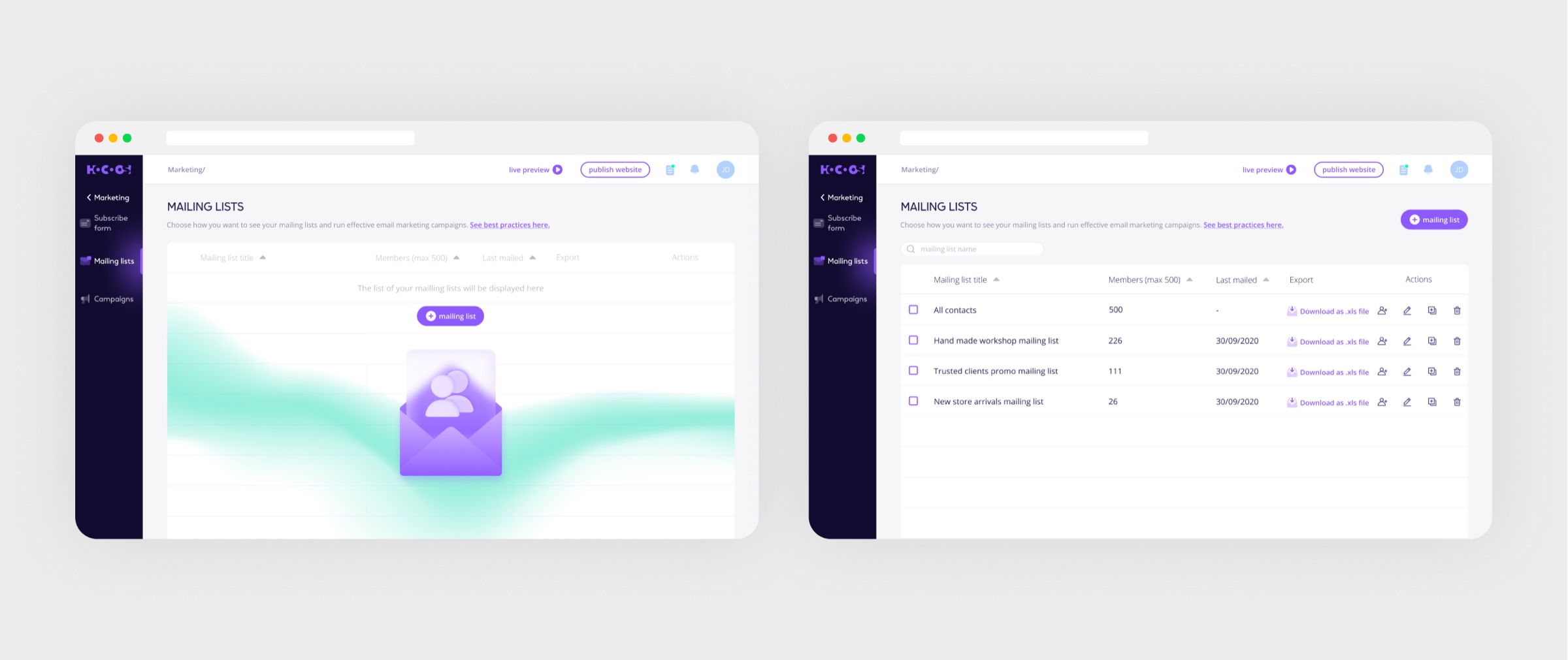 Mailing list management