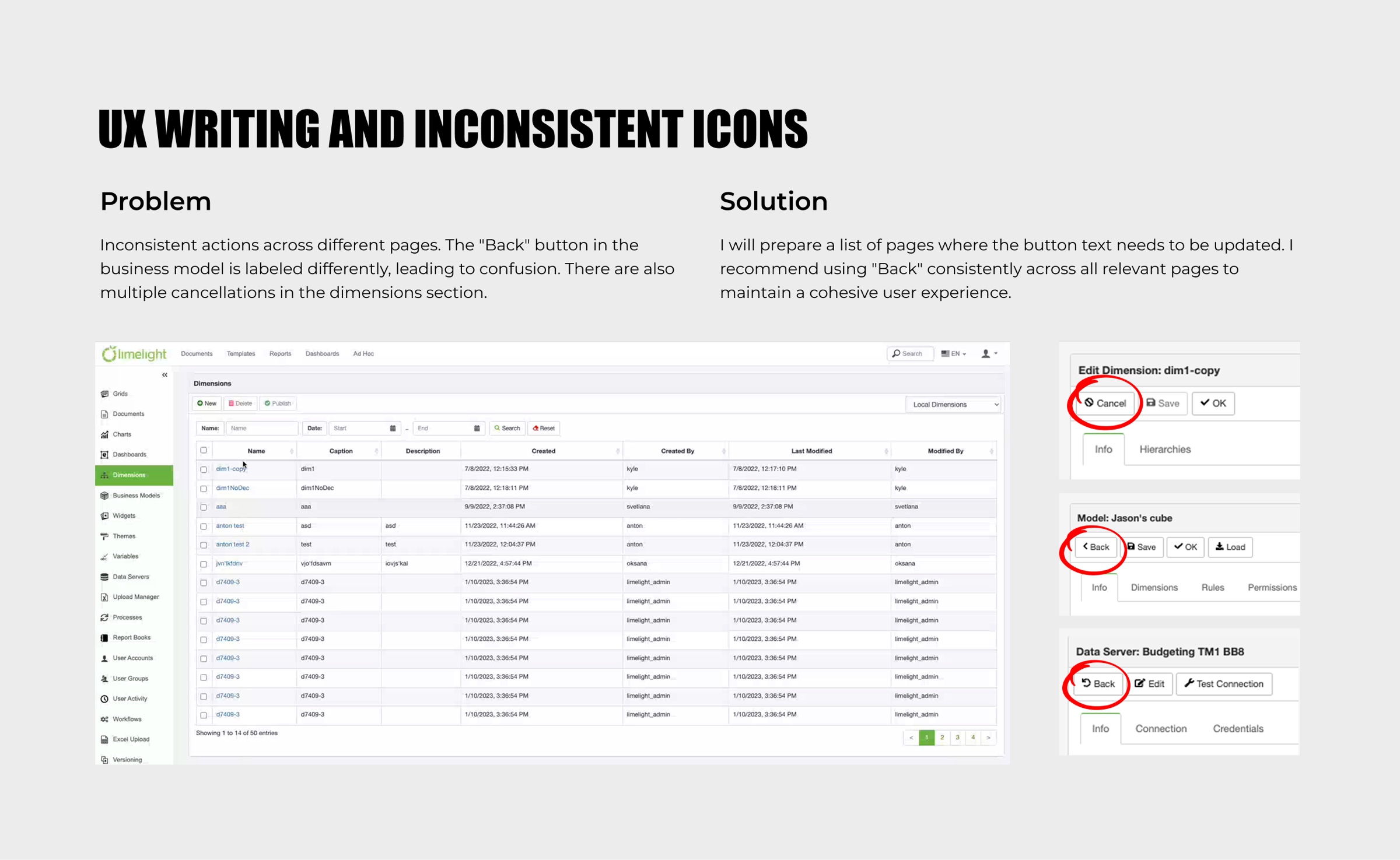 UX writing & icons