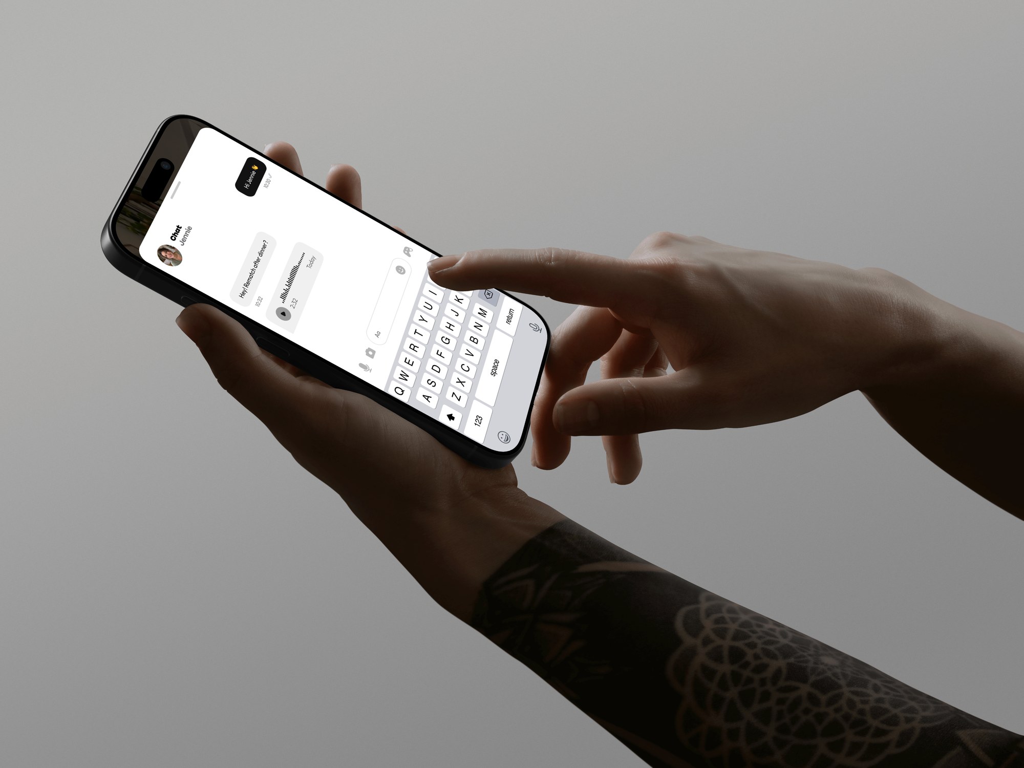 A chat with a voice note and a rematch invite